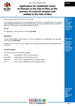 Application for Indefinite Leave to Remain in the Isle of Man as the
