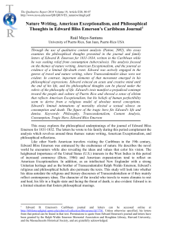 Nature Writing, American Exceptionalism, and Philosophical