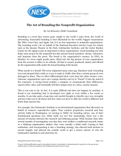 The Art of Branding the Nonprofit Organization
