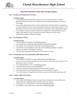 American Literature - Chetek-Weyerhaeuser School District