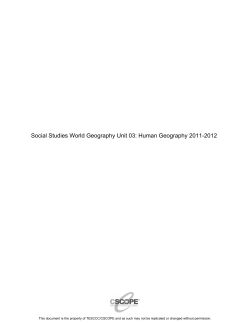 Social Studies World Geography Unit 03: Human Geography 2011