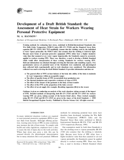 Development of a Draft British Standard: the Assessment of Heat