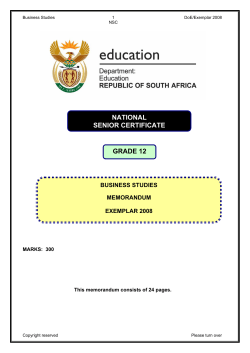 Business Studies Grade 12 Paper 1 Exemplar