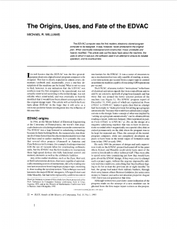 The origins, uses, and fate of the EDVAC