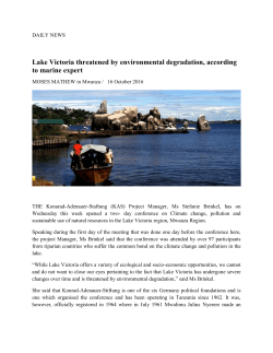 Lake Victoria threatened by environmental degradation, according