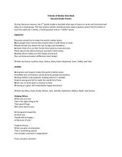Friends of Beako Give Back Second Grade Poems