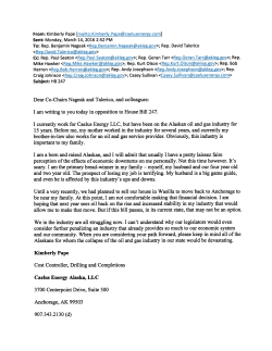 Dear Co-Chairs Nageak and Talerico, and colleagues: I am writing