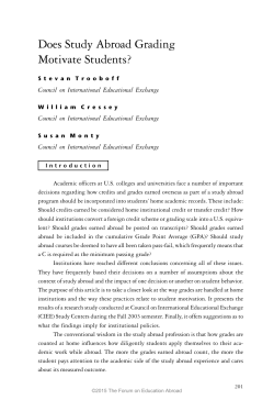 Does Study Abroad Grading Motivate Students?