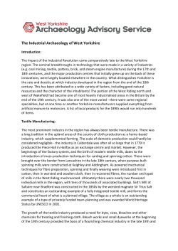 The Industrial Archaeology of West Yorkshire