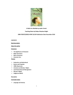 A Waltz for Matilda by Jackie French Teaching Notes by Robyn