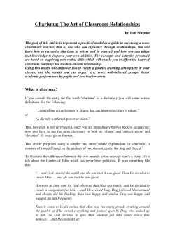 Charisma: The Art of Classroom Relationships by Tom Maguire