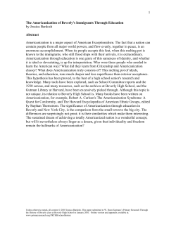 The Americanization of Beverly`s Immigrants