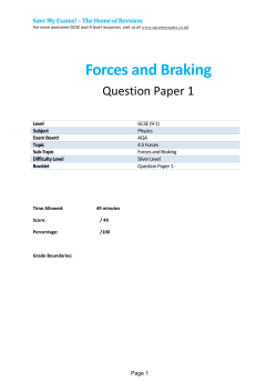 Forces and Braking