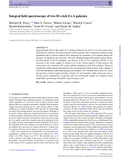 Integral field spectroscopy of two HI-rich E+A galaxies