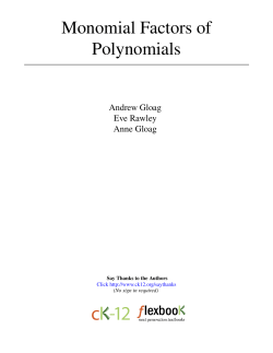 Monomial Factors of Polynomials