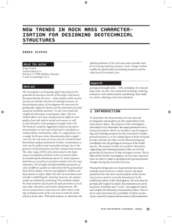 New trends in rock mass characterisation for designing geotechnical