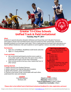 2017 Unified Track One Pager - Special Olympics Washington