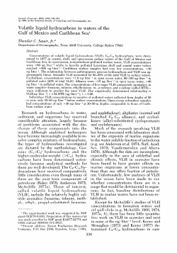 SAUER, THEODOR C., JR. Volatile liquid hydrocarbons in waters of
