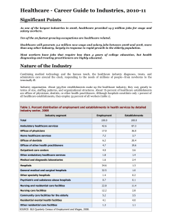 Healthcare - Career Guide to Industries, 2010-11