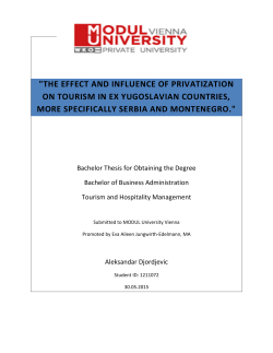 " The effect and influence of privatization on touristic values in ex
