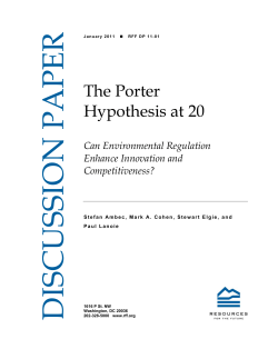 The Porter Hypothesis at 20: Can Environmental Regulation