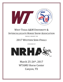 March 25-26th, 2017 WTAMU Horse Center Canyon, TX