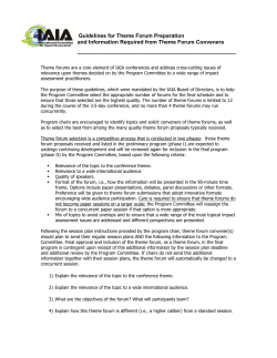 Guidelines for Theme Forum Conveners