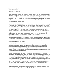 Michel Foucault: What is an Author?