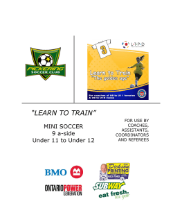 learn to train - Pickering Soccer Club