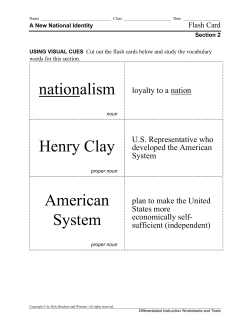 nationalism Henry Clay American System