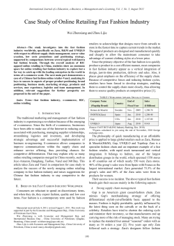 Case Study of Online Retailing Fast Fashion Industry