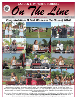 June 2016 Graduation Newsletter