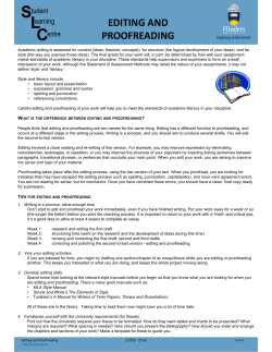 Editing and Proofreading