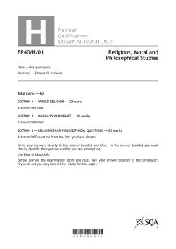 National Quali  cations EXEMPLAR PAPER ONLY