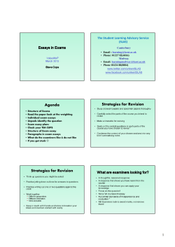 Essays in Exams - University of Kent