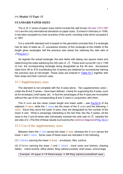 Standard paper sizes