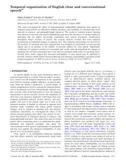 Temporal organization of English clear and conversational speech