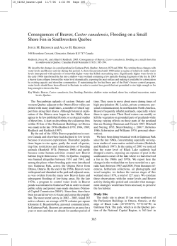 Consequences of Beaver, Castor canadensis, Flooding on a Small
