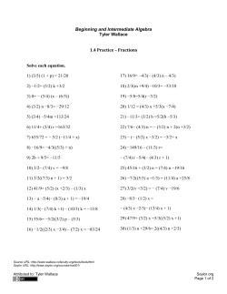 Practice &ndash; Fractions