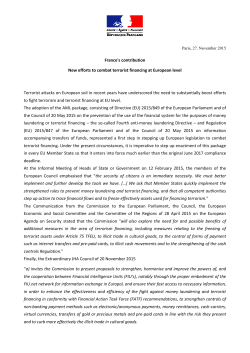 France`s contribution New efforts to combat