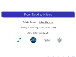 From Tarski to Hilbert