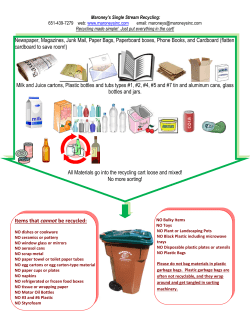 Newspaper, Magazines, Junk Mail, Paper Bags, Paperboard boxes