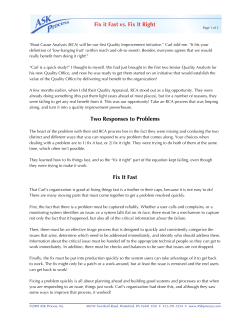 Fix It Fast vs. Fix It Right