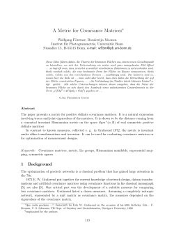 A Metric for Covariance Matrices