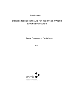 John Johnson EXERCISE TECHNIQUE MANUAL FOR