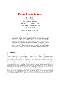 Putting Science to Work