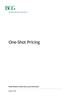 One-Shot Pricing