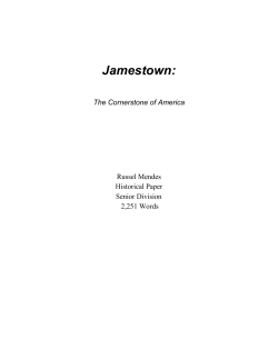 Jamestown: The Cornerstone of America
