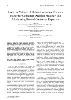 Does the Valence of Online Consumer Reviews matter for