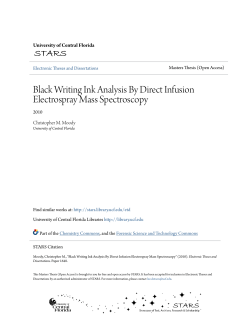 Black Writing Ink Analysis By Direct Infusion Electrospray